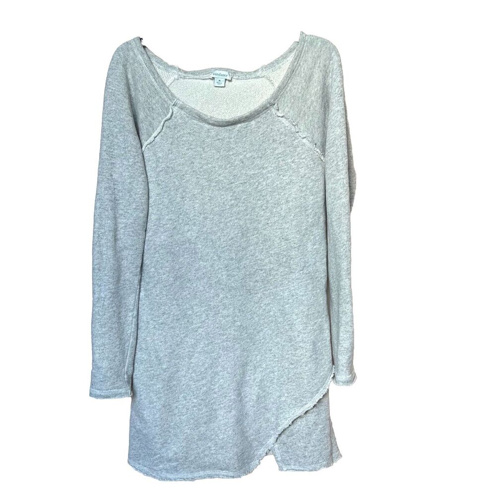 Sundance Top Med Gray Long Sleeve Cozy Asymmetrical Boho Lagen Mimimalist Grunge